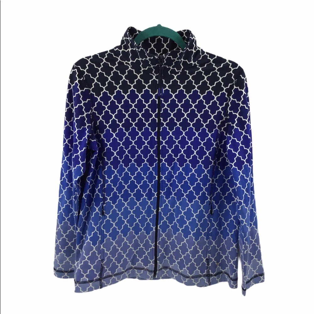 T by Talbots sports Blue Ombre Jacket Med  Mossaic